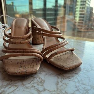 Nine West cork strappy heels